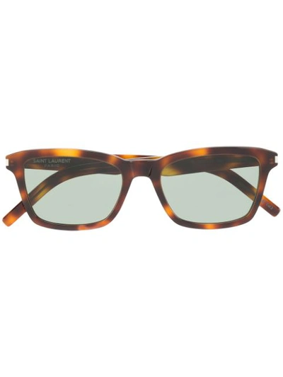 Saint Laurent Sl283 Tortoiseshell Square-frame Sunglasses In 003 Brown