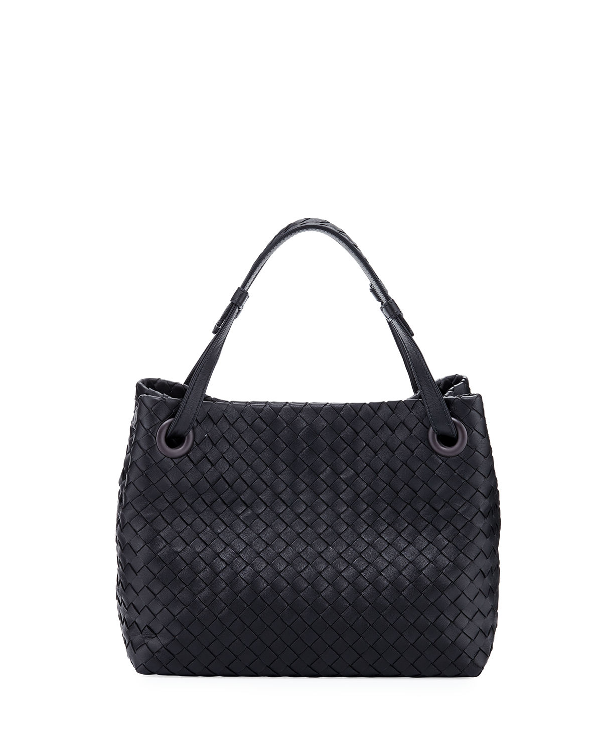 Bottega Veneta Small Intrecciato Garda Shoulder Bag In Black | ModeSens