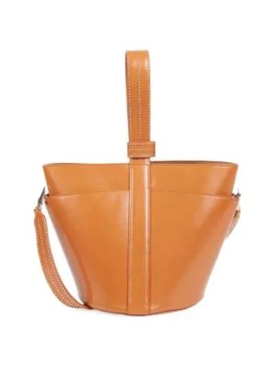 Alaïa Women's Medium Stella Leather Bucket Bag In Tan