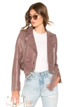 Lth Jkt Mya Cropped Biker Jacket In Lavender