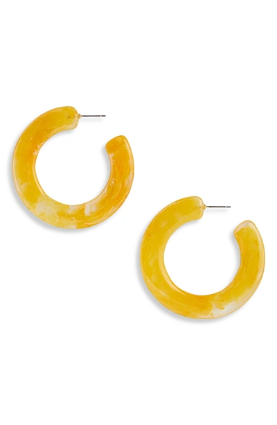 Cult Gaia Mira Small Flat Hoop Earrings In Yellow Quartz