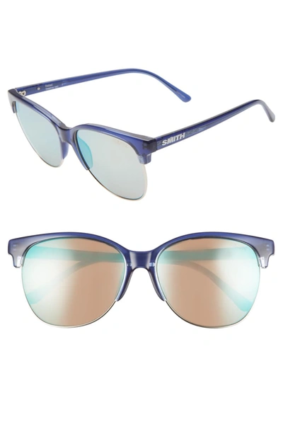Smith Rebel 58mm Chromapop(tm) Cat Eye Sunglasses In Crystal Sapphire/ Blue Green