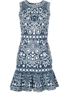 Alice And Olivia Alice+olivia Contrast Embroidery Dress - Blue In Blue Pattern