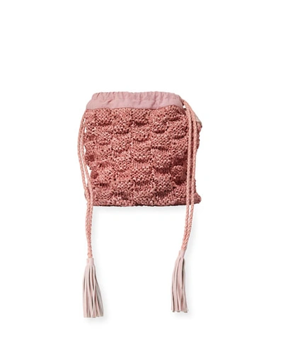 Sophie Anderson Adia Hand-knitted Bucket Bag In Pink
