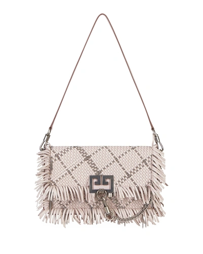 Givenchy Charm Small Woven Leather Shoulder Bag In Pink