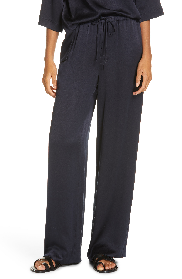 Vince Satin Wideleg Pajama Pants In Coastal ModeSens