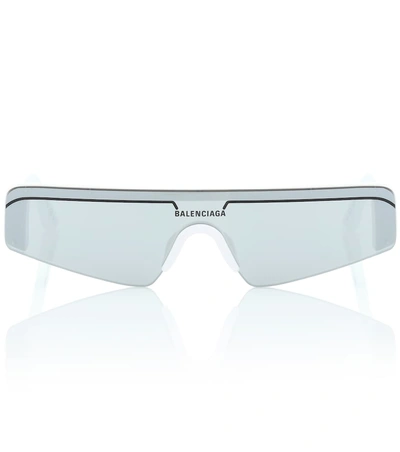 Balenciaga Ski Rectangle Sunglasses In White