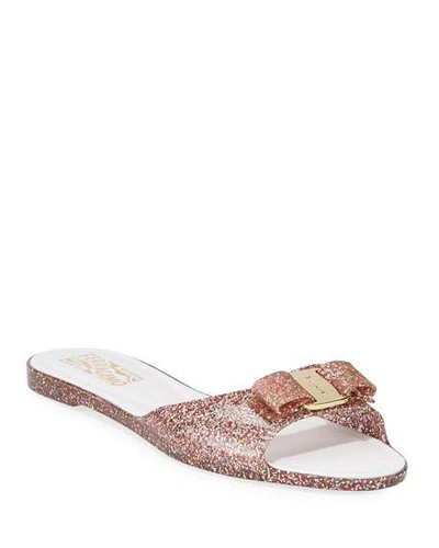 Ferragamo Women's Cirella Glitter Slide Sandals In Multi