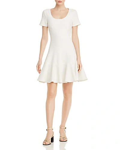 Rebecca Taylor Textured Knit Skater Dress In Snow