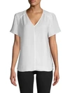 Saks Fifth Avenue Flutter-sleeve Top In White