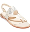 Cole Haan Women's Anica Snakeskin-embossed Leather Slingback Thong Sandals In Ivory