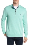 Vineyard Vines Palm Beach Quarter-zip Sweater In Capri Blue