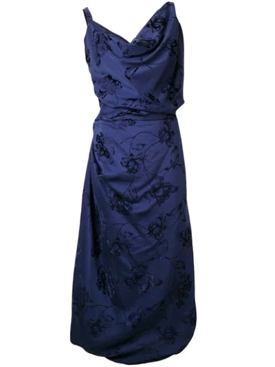 Vivienne Westwood Asymmetric Empire Line Dress In Blue