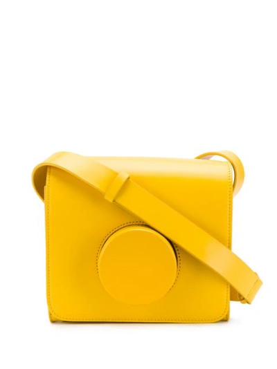 Lemaire Leather Cross Body Camera Bag In Yellow