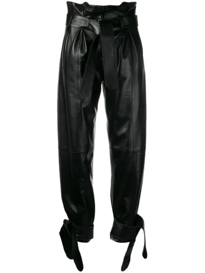 Attico High Waisted Panel Trousers In Black