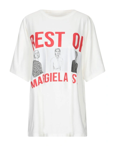 Mm6 Maison Margiela T-shirts In Ivory