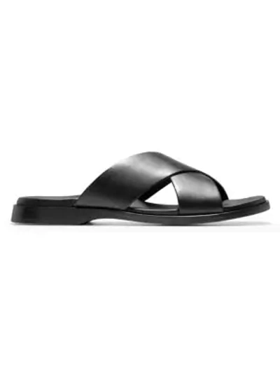 Cole Haan Men's Goldwyn 2.0 Crossband Slip On Slide Sandals In Black