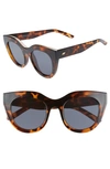 Le Specs Air Heart 51mm Sunglasses In Tortoise/ Smoke