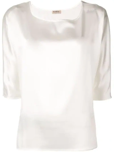 Blanca Boat Neck Blouse In White