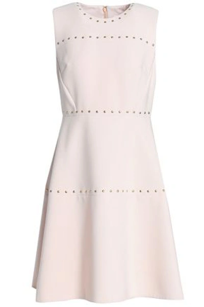 Kate Spade New York Woman Studded Crepe Mini Dress Pastel Pink