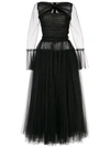 Khaite Jean Cutout Ruched Tulle Gown In Black