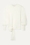 Ulla Johnson Tatiana Tie-detailed Merino Wool Sweater In Ivory