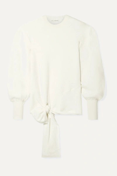 Ulla Johnson Tatiana Tie-detailed Merino Wool Sweater In Ivory