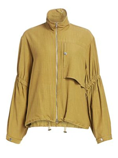 3.1 Phillip Lim / フィリップ リム Women's Cinched Sleeve Anorak Jacket In Olive Khaki