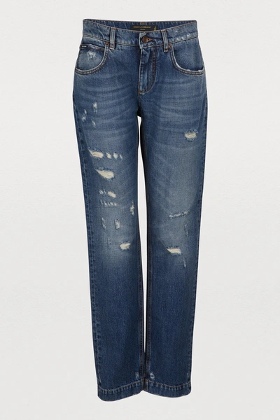 Dolce & Gabbana High-waisted Jeans In Variante Abbinata