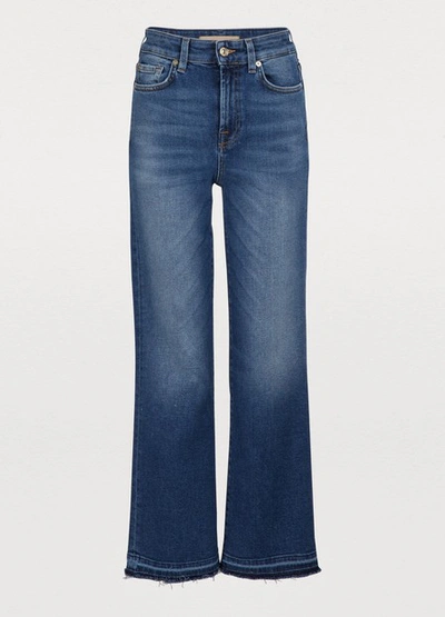 7 For All Mankind High-waisted Cropped Flared Jeans In Luxe Vintage Pacific Grove