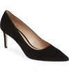 Stuart Weitzman Women's Leigh Pointed-toe Pumps In Black Suede