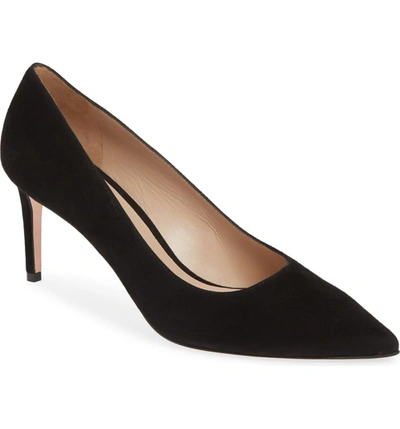 Stuart Weitzman Women's Leigh Pointed-toe Pumps In Black Suede