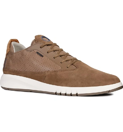 Geox Men's Aerantis Lace-up Sneakers In Chocolate Suede