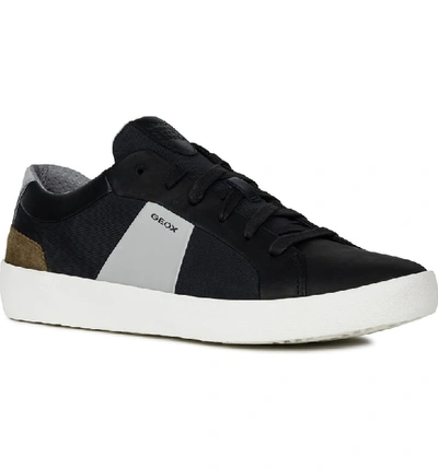 Geox Men's Warley Lace-up Sneakers In Black/ Grey Blend
