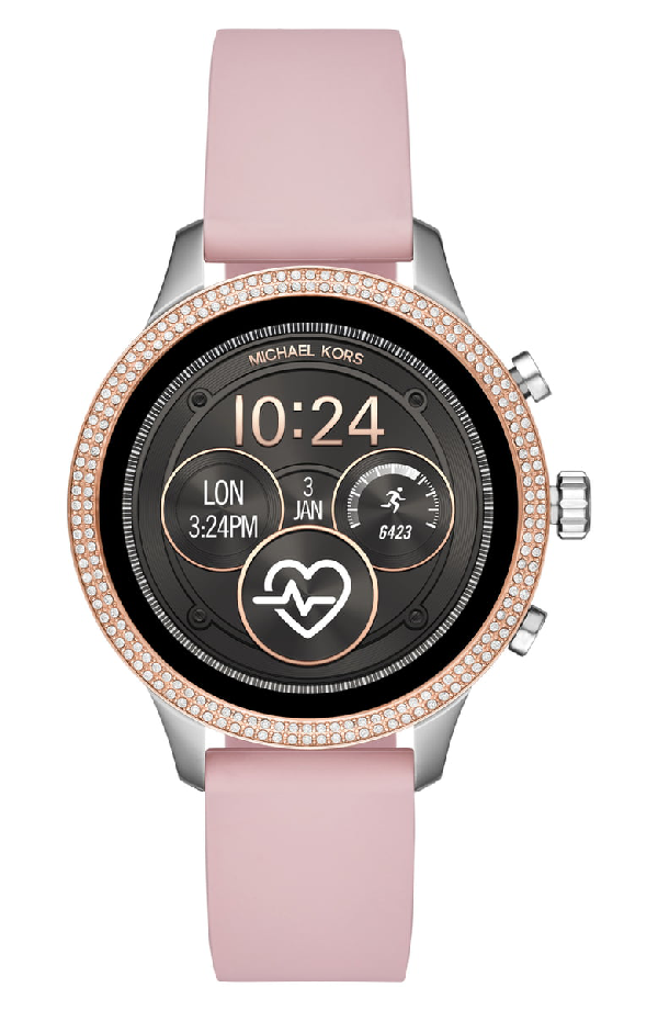 Michael Kors Access Runway Pink Silicone Strap Touchscreen Smartwatch ...