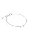 Meira T Women's 14k White Gold & Diamond Moon & Star Charm Bracelet