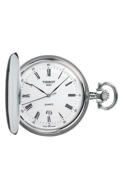 Tissot Savonnette Pocket Watch, 48mm In White/silver