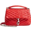 Rebecca Minkoff Edie Quilted Leather Convertible Crossbody In Tomato