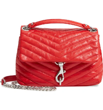 Rebecca Minkoff Edie Quilted Leather Convertible Crossbody In Tomato