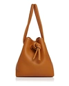 Vasic Bond Small Leather Bucket Bag In Camel