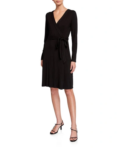 Adrianna Papell Faux-wrap Jersey Dress - 100% Exclusive In Black