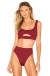 Bond Eye X Bound The Sasha Bikini Top In Burgundy. In Garnet