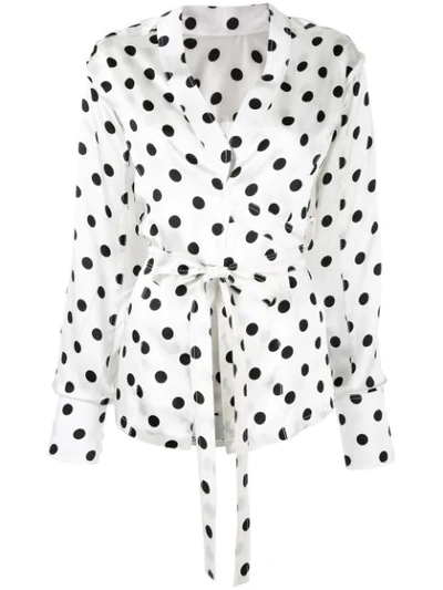 Bambah Envelope Polka Dot Blouse In White