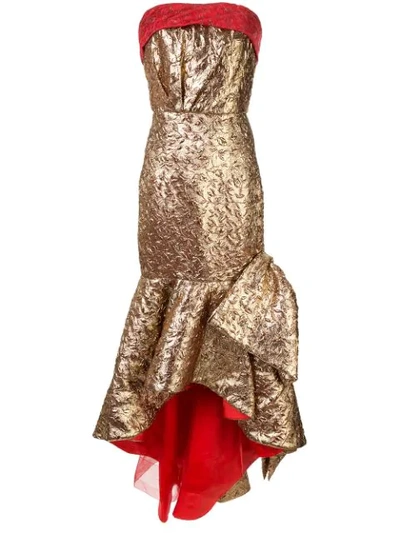 Bambah Mermaid Bow Gown In Gold