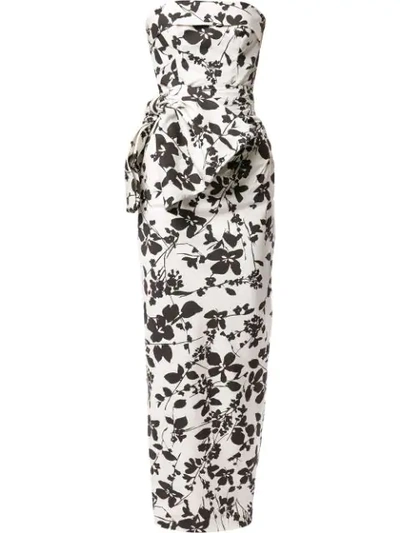 Bambah Floral Pencil Gown In White