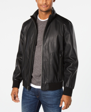 calvin klein leather coat