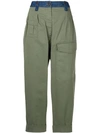 N°21 Denim Waistband Trousers In Green