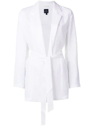 Armani Exchange White Belted Jacket