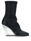 Rick Owens Leather Ankle Boot In Black