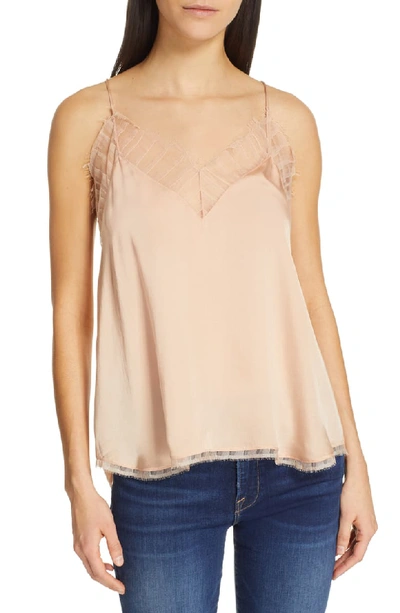 Iro Berlana Lace Trim Silk Camisole In Nude